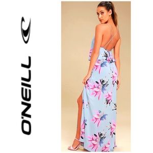 O’Neill Milly Periwinkle Floral Slit Maxi Dress